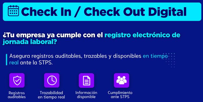 Asegura registros auditables, trazables y disponibles en tiempo real ante la STPS.